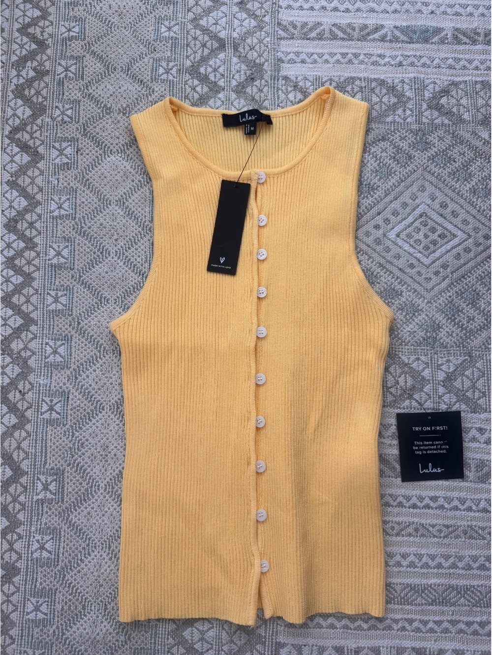 Lulus Yellow Rib Tank
